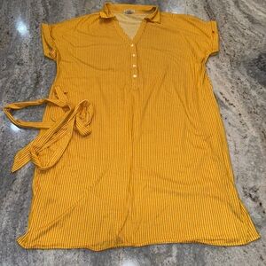 Passport Yellow Striped Mini Dress Womens XXL